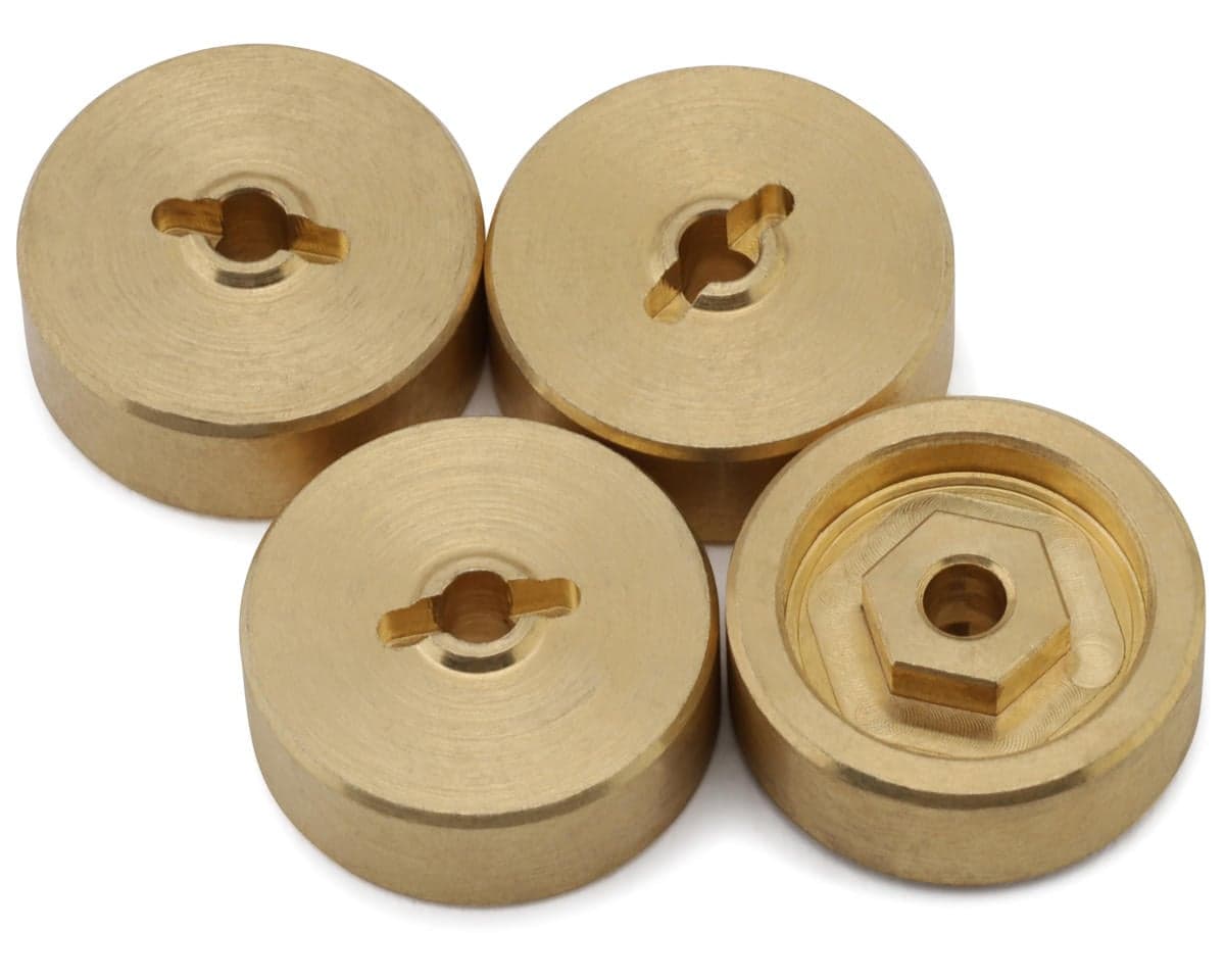 HobbyPlus CR18P Machined Brass Wheel Hex Adapters (7mm) (11g) (4)
