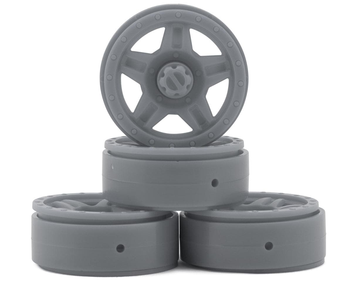 HobbyPlus Deep Star 1.2" Composite Micro Beadlock Wheels (Grey) (4)