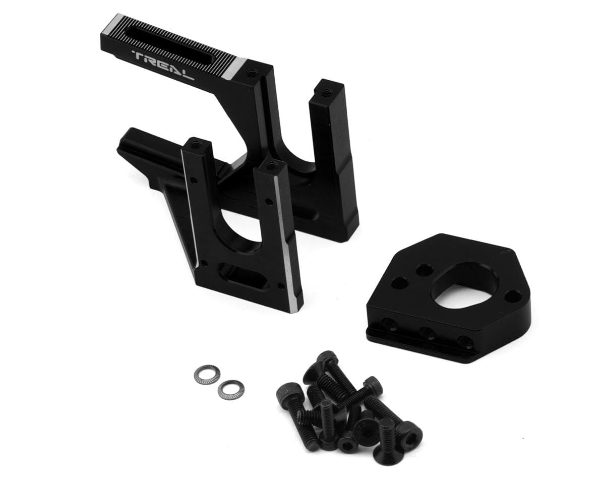 Treal Hobby Arrma 6S Aluminum Motor Plate & Center Differential Mount Set (Black)