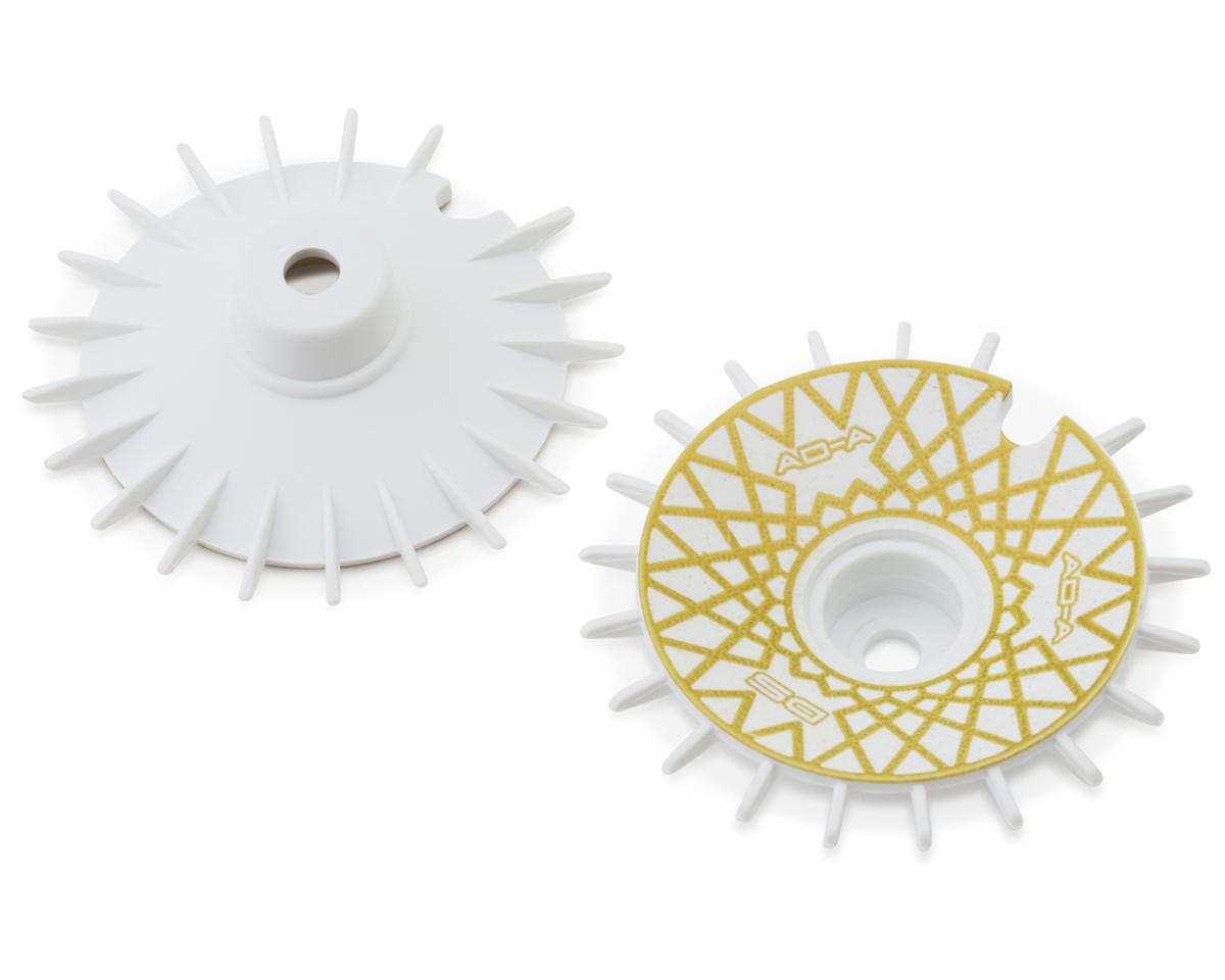 DS Racing Sloped Aero Drift Wheel Covers (White/Gold Mesh) (2) (Drift Element Wheels)
