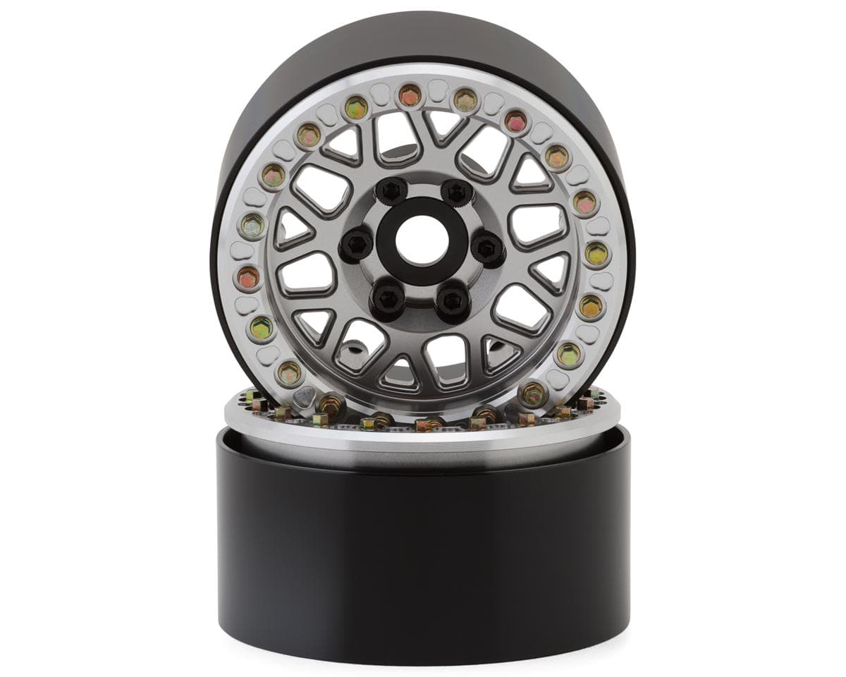 SSD RC 1.9” Slugger Beadlock Wheels (Silver) (2) w/12mm Hex