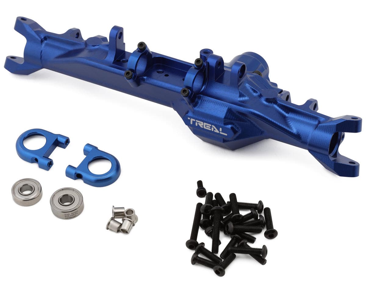 Treal Hobby Vanquish H10 Optic 7075 CNC-Machined Aluminum Front Axle Housing (Blue)