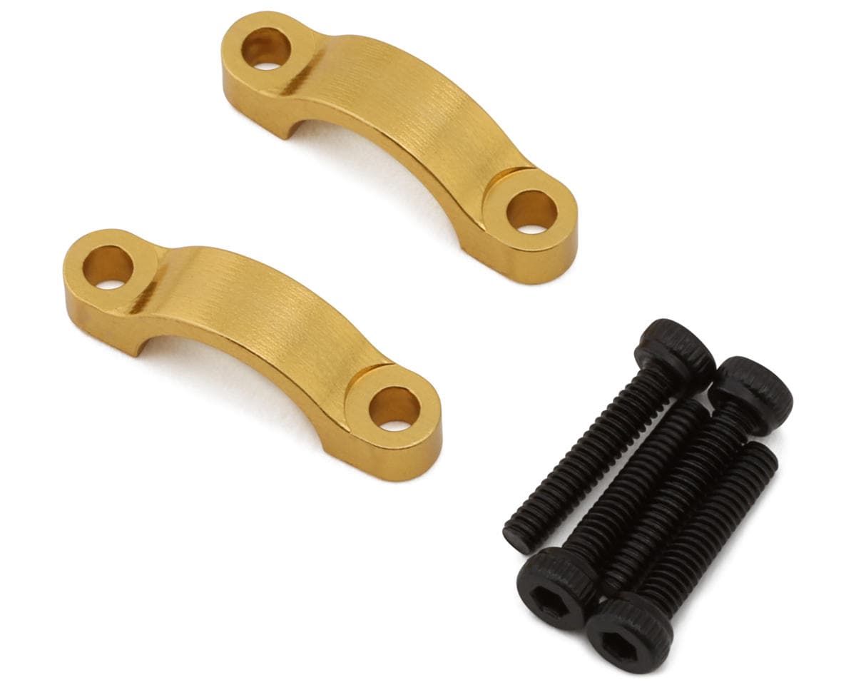 Treal Hobby Vanquish H10 Optic 7075 Aluminum Hydro Ram Steering Clamps (Gold) (2)