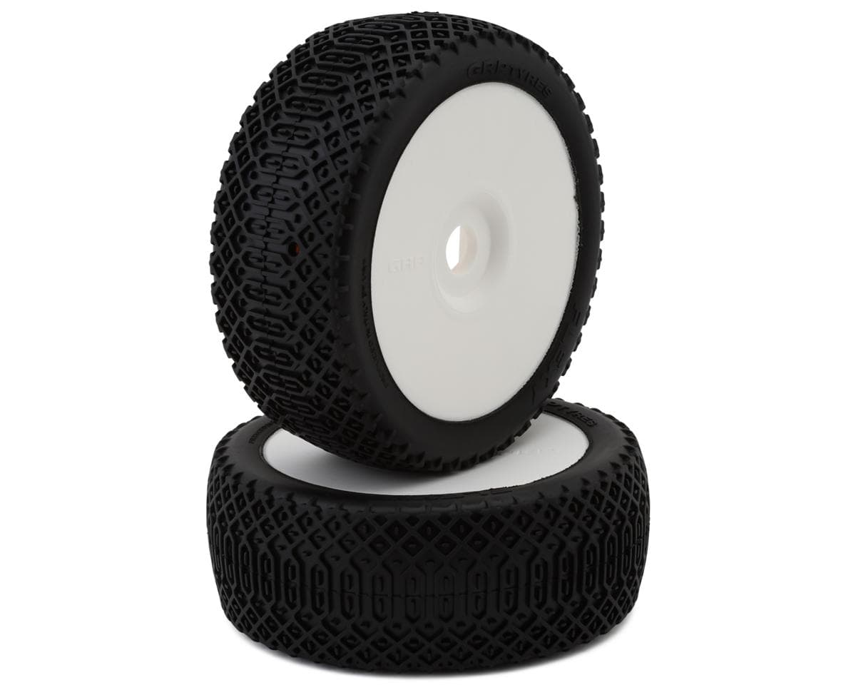 GRP Tires Flexy Pre-Mounted 1/8 Buggy Tires (White) (2) (N35 - Soft)