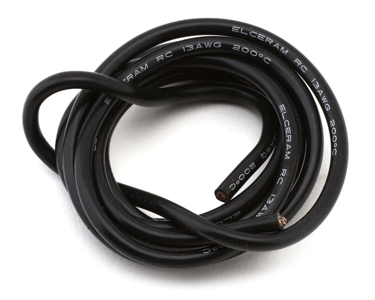 Elceram Silicone Wire (Black) (1 Meter) (13AWG)