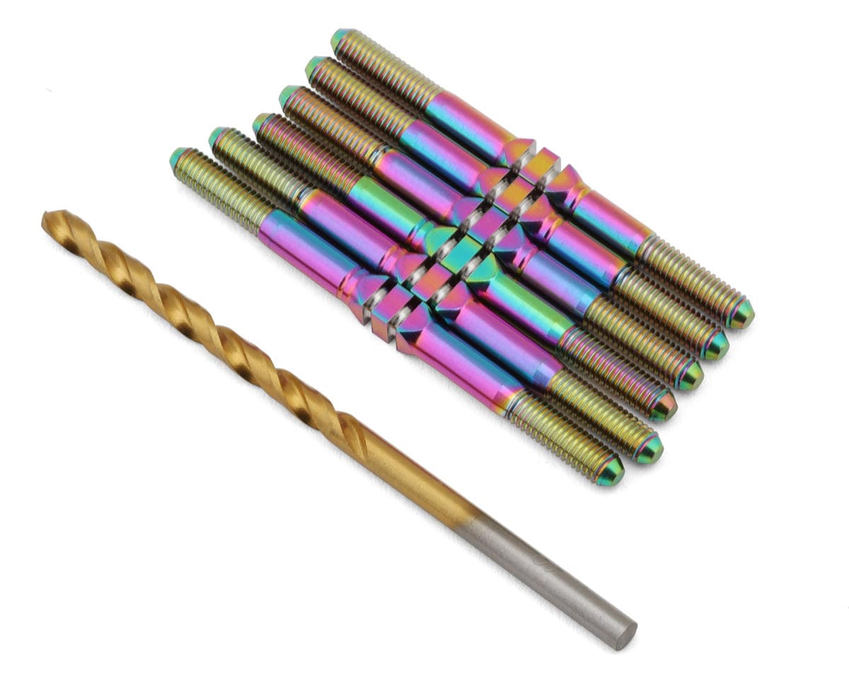 J&T Bearing Co. TLR 22X Titanium "Milled'' XD Turnbuckles (Oil Slick)