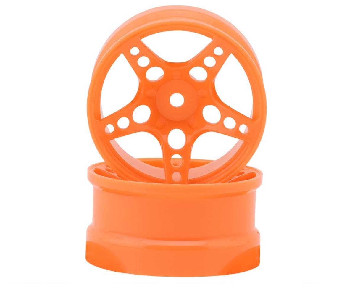 24K RC Technology 1/10 R-Fighter Drift Wheels (Orange) (2) (8mm Offset) w/12mm Hex