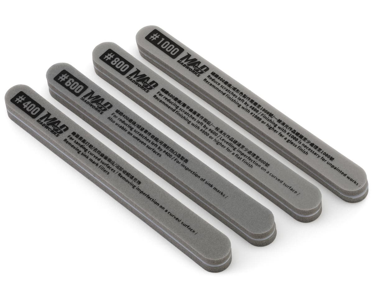 MADWORKS Oh Yeah! Sanding Sponge Stick Set (4) (400/600/800/1000 Grit)