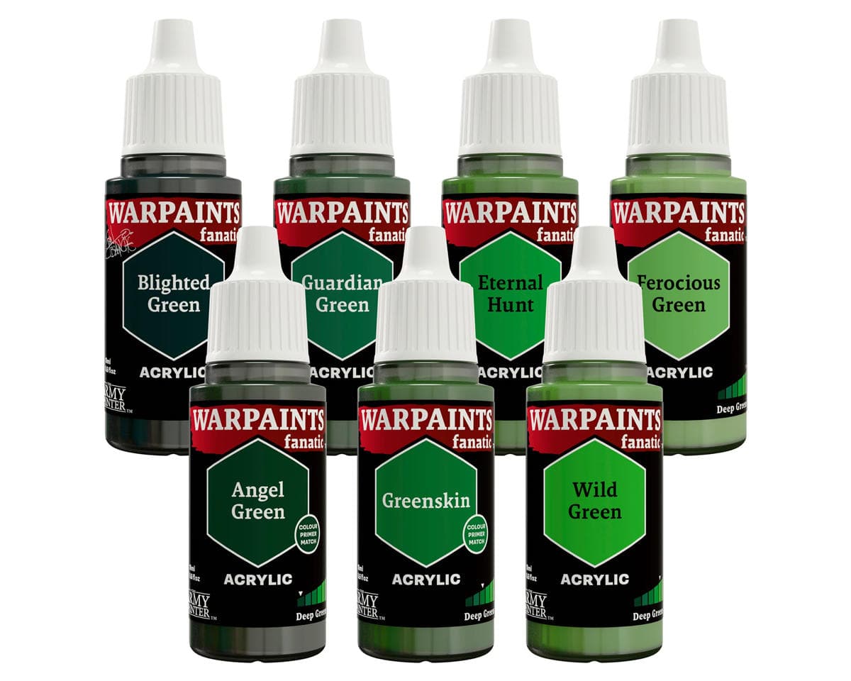 Army Painter Warpaints Fanatic Flexible Triad PLUS+ Acrylic Hobby Paint Set (Deep Greens) (7) (18m Each)