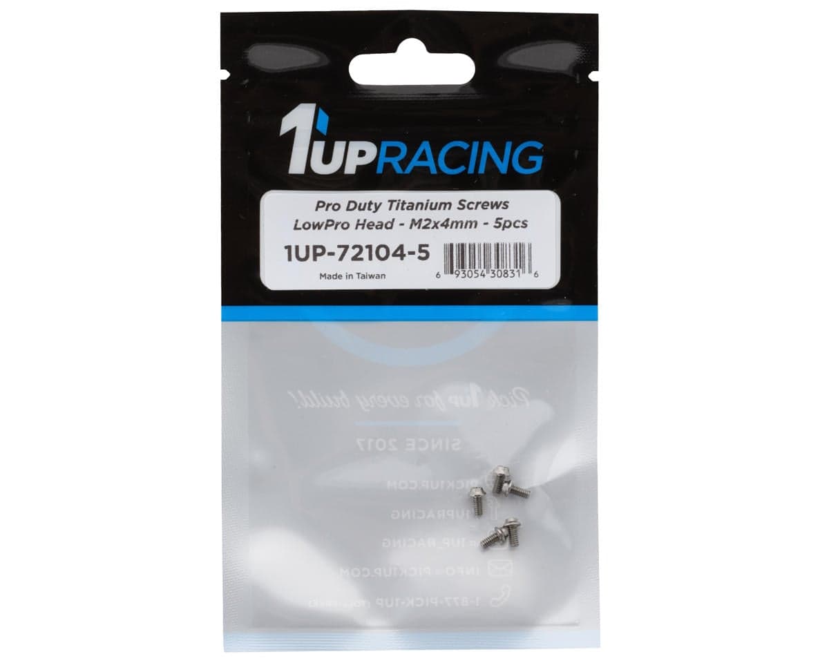 1UP Racing Titanium Pro Duty LowPro Head Screws (5) (2x4mm)