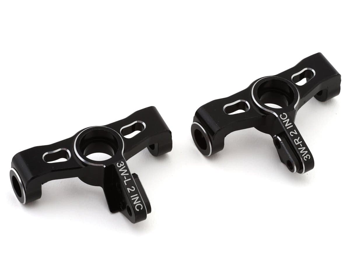 Team Losi Racing 22X Aluminum Wide Steering Spindles (Black) (2) (2°)