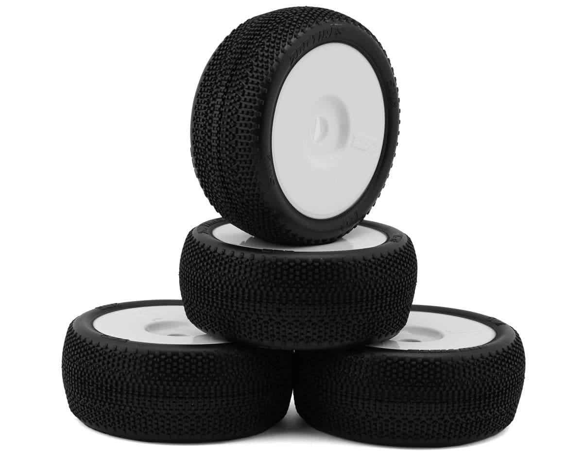 TZO Tires 500 1/8 Buggy Pre-Glued Tire Set (White) (4) (Super Soft)