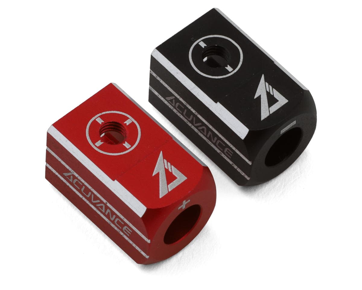 Acuvance Aluminum Battery Plug Grips Set w/5mm Bullet Connectors (Black/Re)