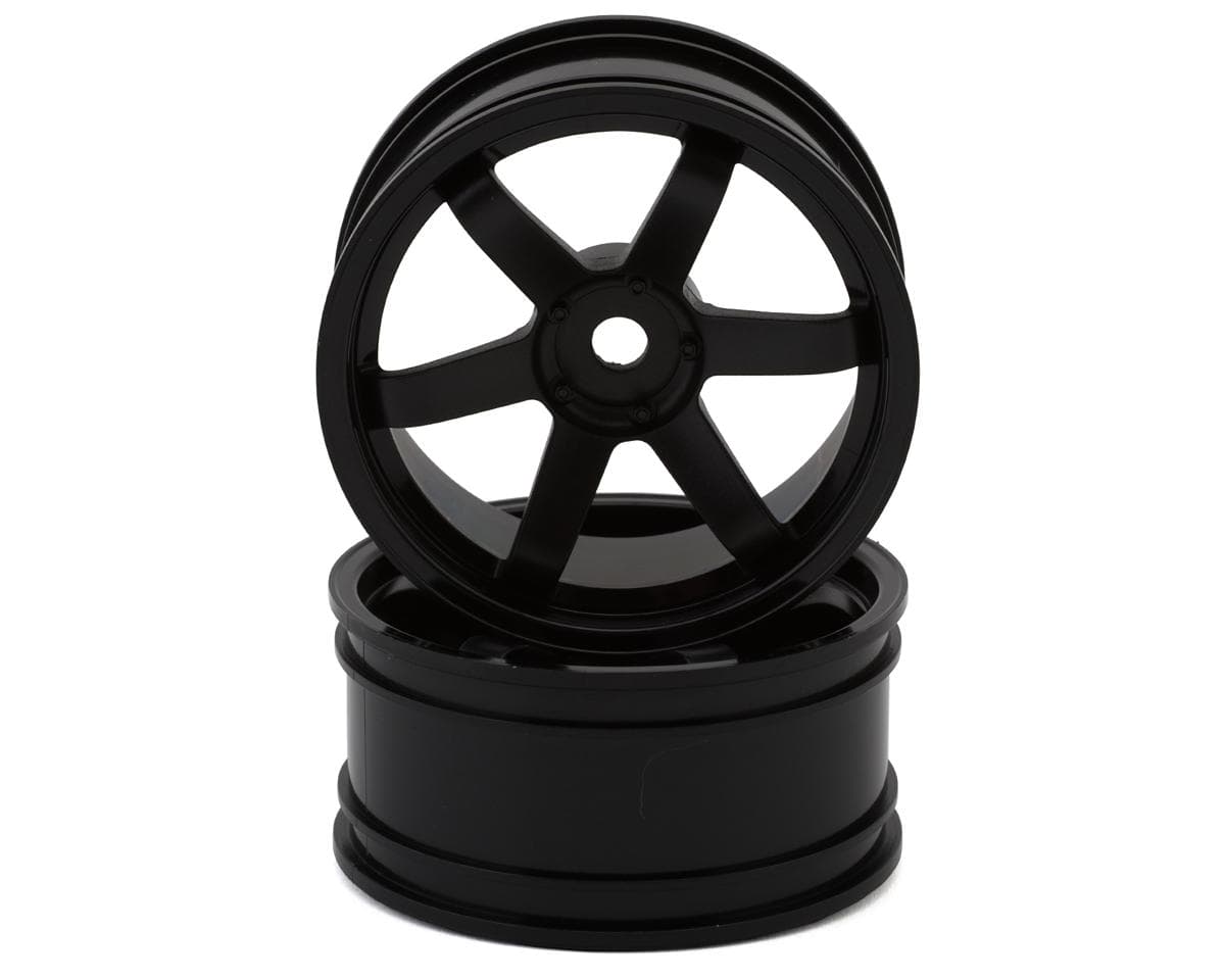 Yokomo 6-Spoke Drift Wheels (Black) (2) (7mm Offset)