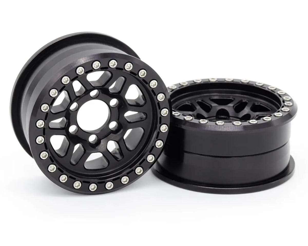 Vanquish Products 1.9" Battle Born Kilo CNC Aluminum Crawler Beadlock Wheels (Black) (2)