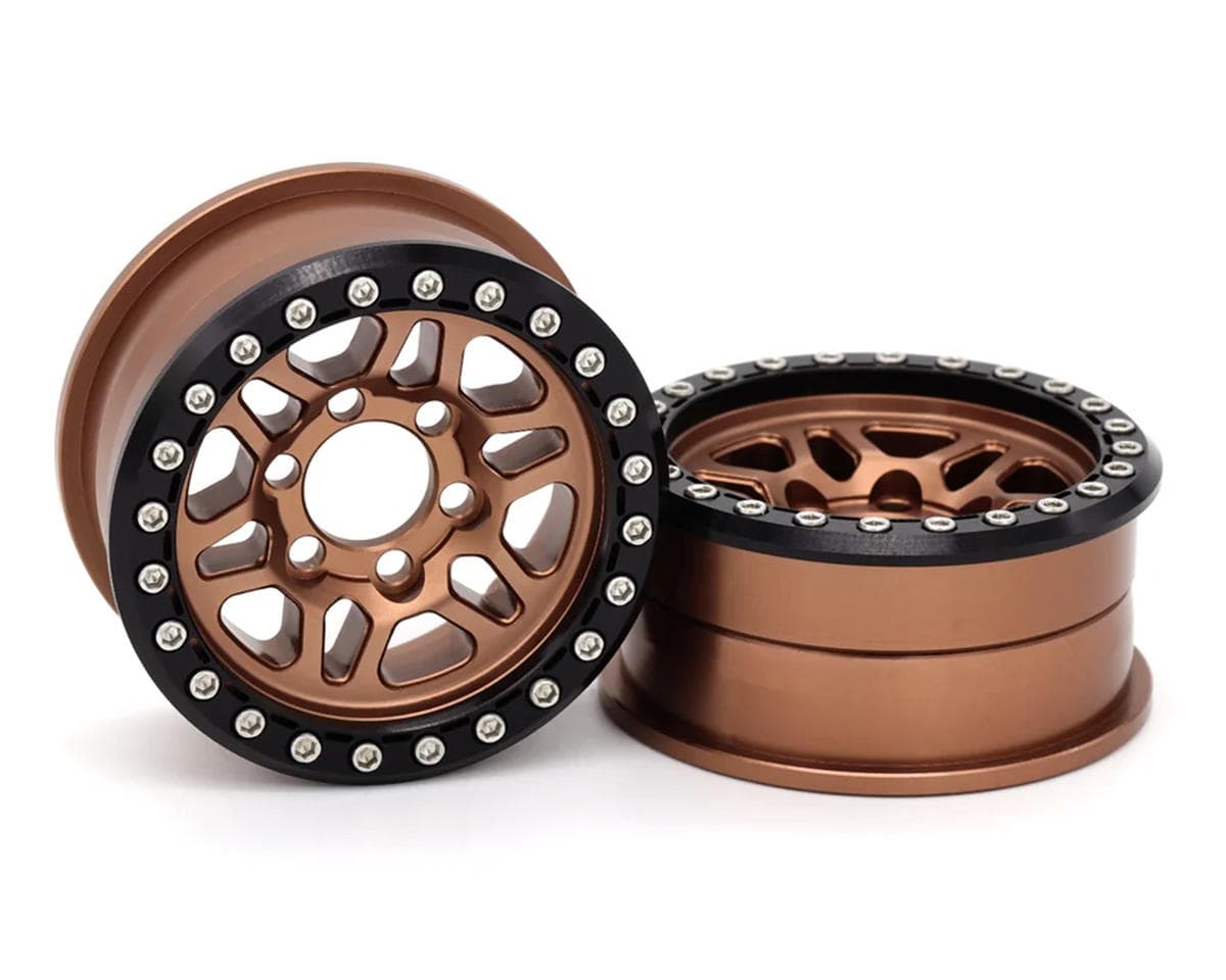Vanquish Products 1.9" Battle Born Kilo CNC Aluminum Crawler Beadlock Wheels (Bronze) (2)