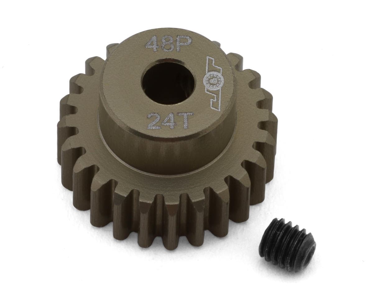 J&T Bearing Co. Lightweight Hard Anodized 48P Aluminum Pinion Gear (24T) (3.17mm Bore)
