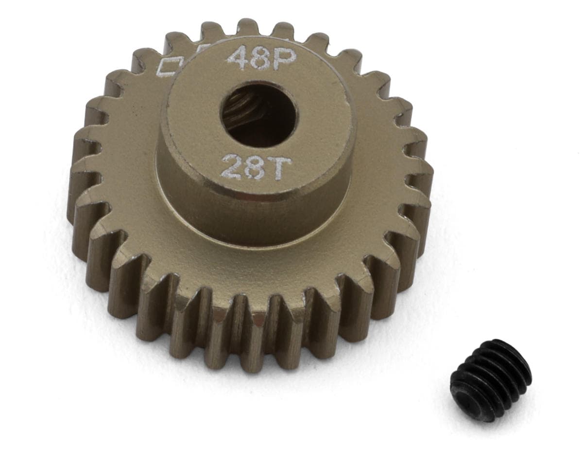 J&T Bearing Co. Lightweight Hard Anodized 48P Aluminum Pinion Gear (28T) (3.17mm Bore)