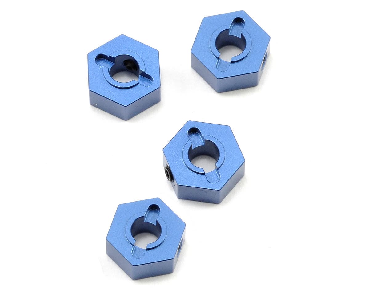 ST Racing Concepts 12mm Aluminum Hex Adapters for Traxxas Slash 4x4 (Blue) (4)