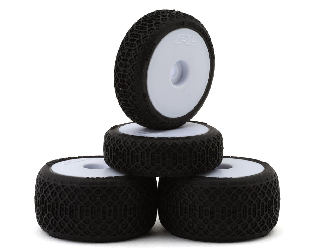 Pro-Line Losi® Micro-B™ Electron 2.0 Pre-Mounted Buggy Tires (White) (4) (Medium)