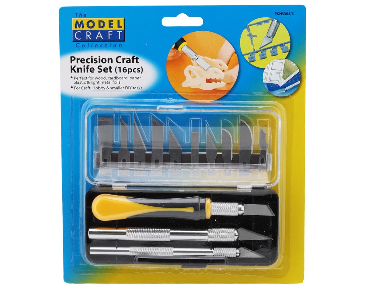 Shesto Limited Modelcraft Collection 16-Piece Precision Hobby Knife Set w/#1, #2 & #5 Handles