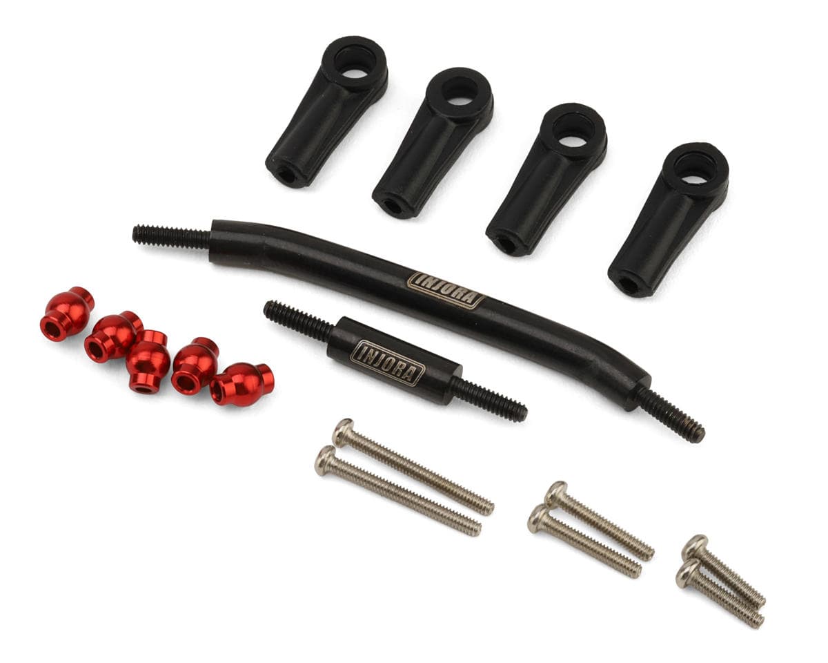 Injora Axial SCX24 Stainless Steel Steering Links Set (Black)