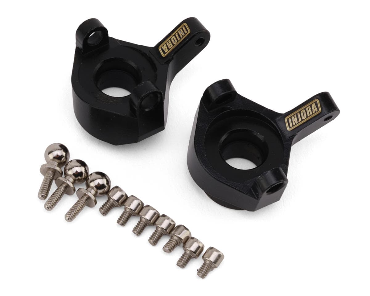 Injora Axial SCX24 Brass Steering Knuckles (Black) (8g ea) (2)