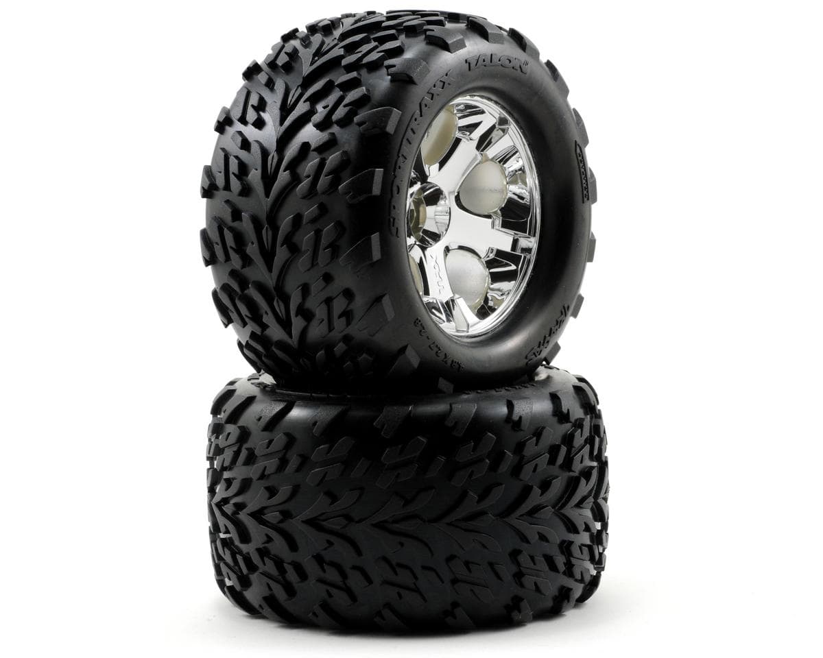 Traxxas Talon Front Tires w/All-Star Wheels (2) (Chrome)