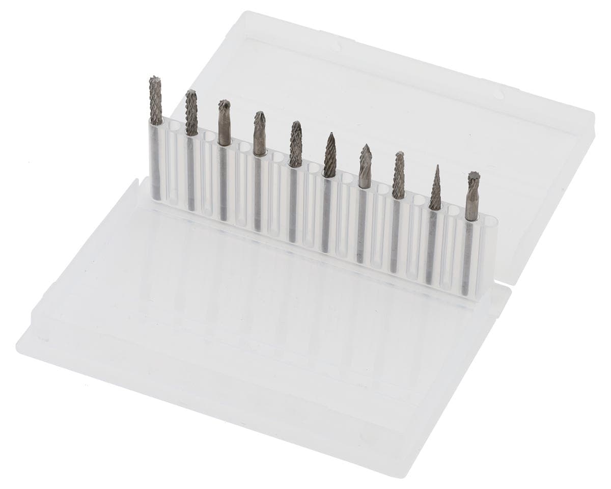 Dspiae Tungsten Steel Rotary Burr Set (10) (3mm Shank)