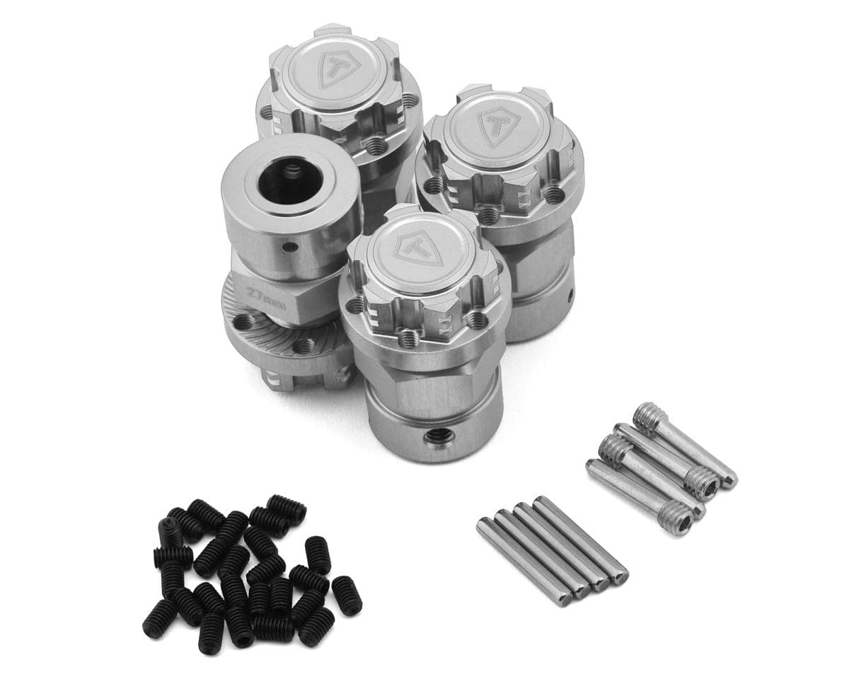 Treal Hobby Arrma Kraton 6S EXB Aluminum 27mm Extended Hex Hub w/Wheel Nuts (Silver) (4)