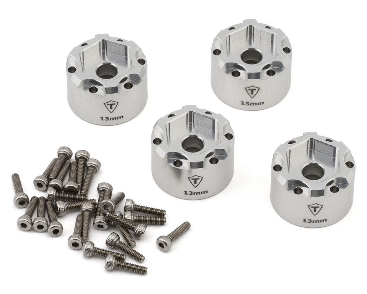 Treal Hobby 7075 Aluminum Extended Wheel Hex Hubs for Traxxas® Mini Maxx® (Silver) (+13mm) (4)