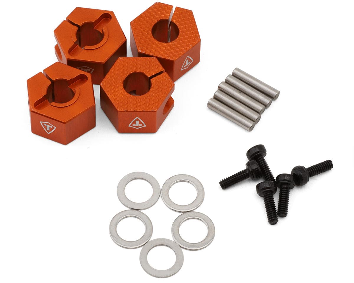 Treal Hobby Aluminum Clamping Wheel Hex Hubs for Traxxas® Mini Maxx/Mini XRT® (Orange) (12mm)