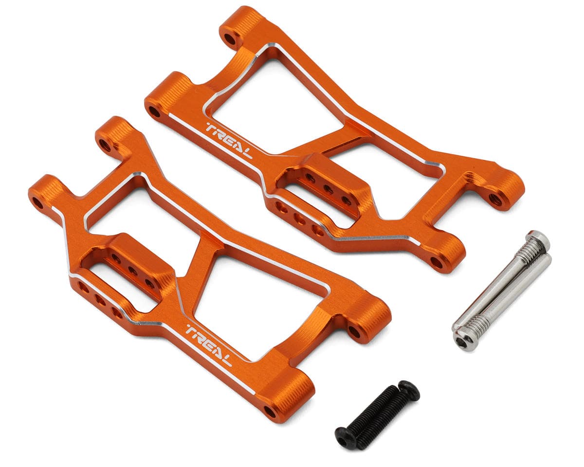 Treal Hobby Aluminum Rear Lower Suspension Arm Set for Traxxas® Mini Maxx® (Orange) (2)