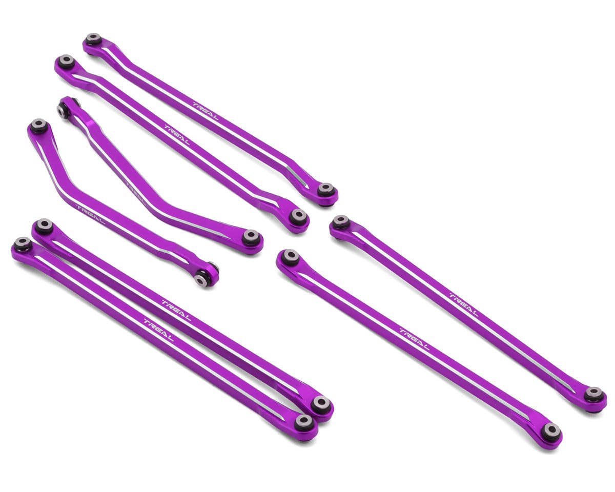 Treal Hobby Axial AXP8 Gilamon 7075 CNC-Machined Aluminum Suspension Links Set (Purple)