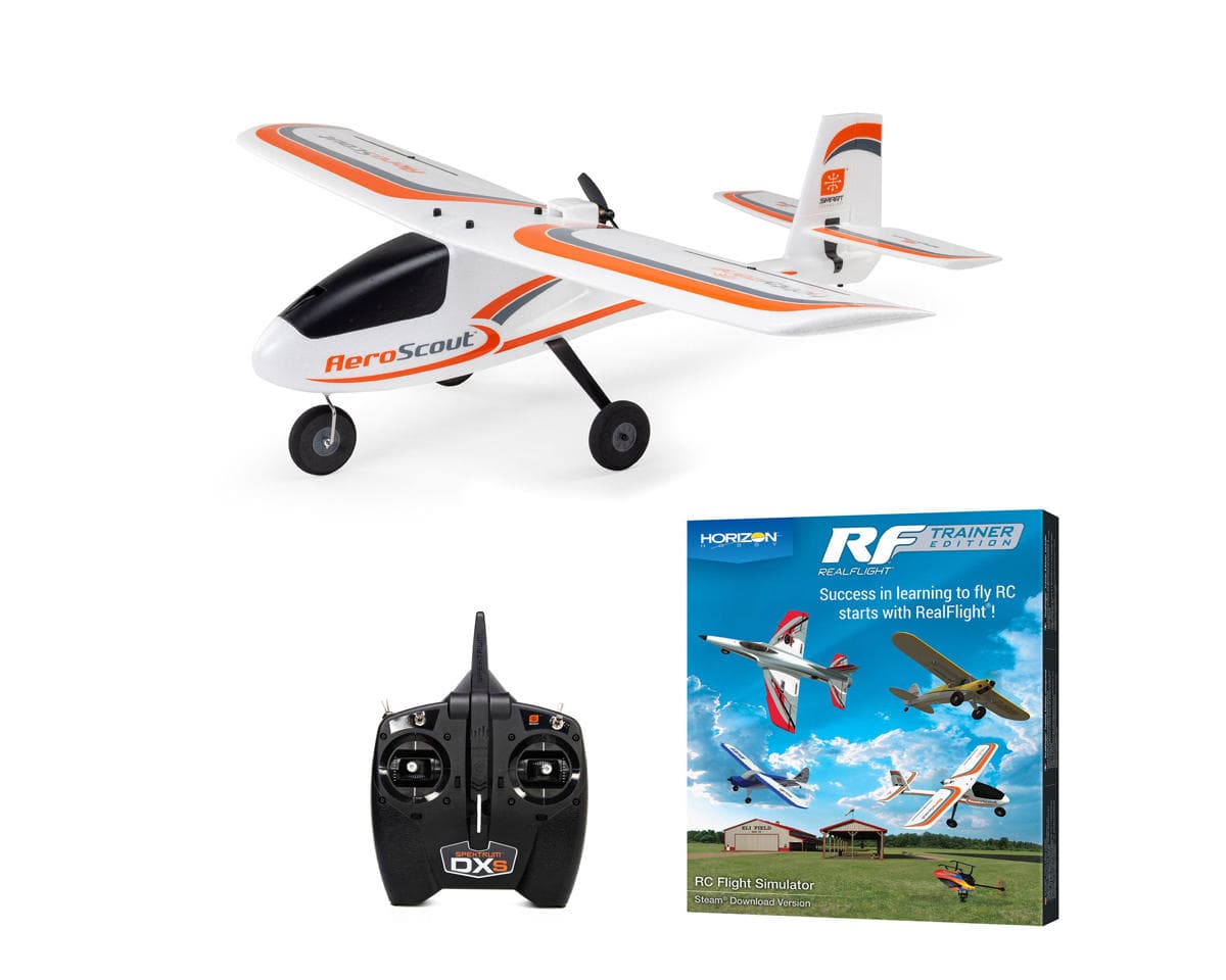 HobbyZone AeroScout S 2 1.1m RTF Trainer Electric Airplane (1033mm) w/SAFE & RealFlite