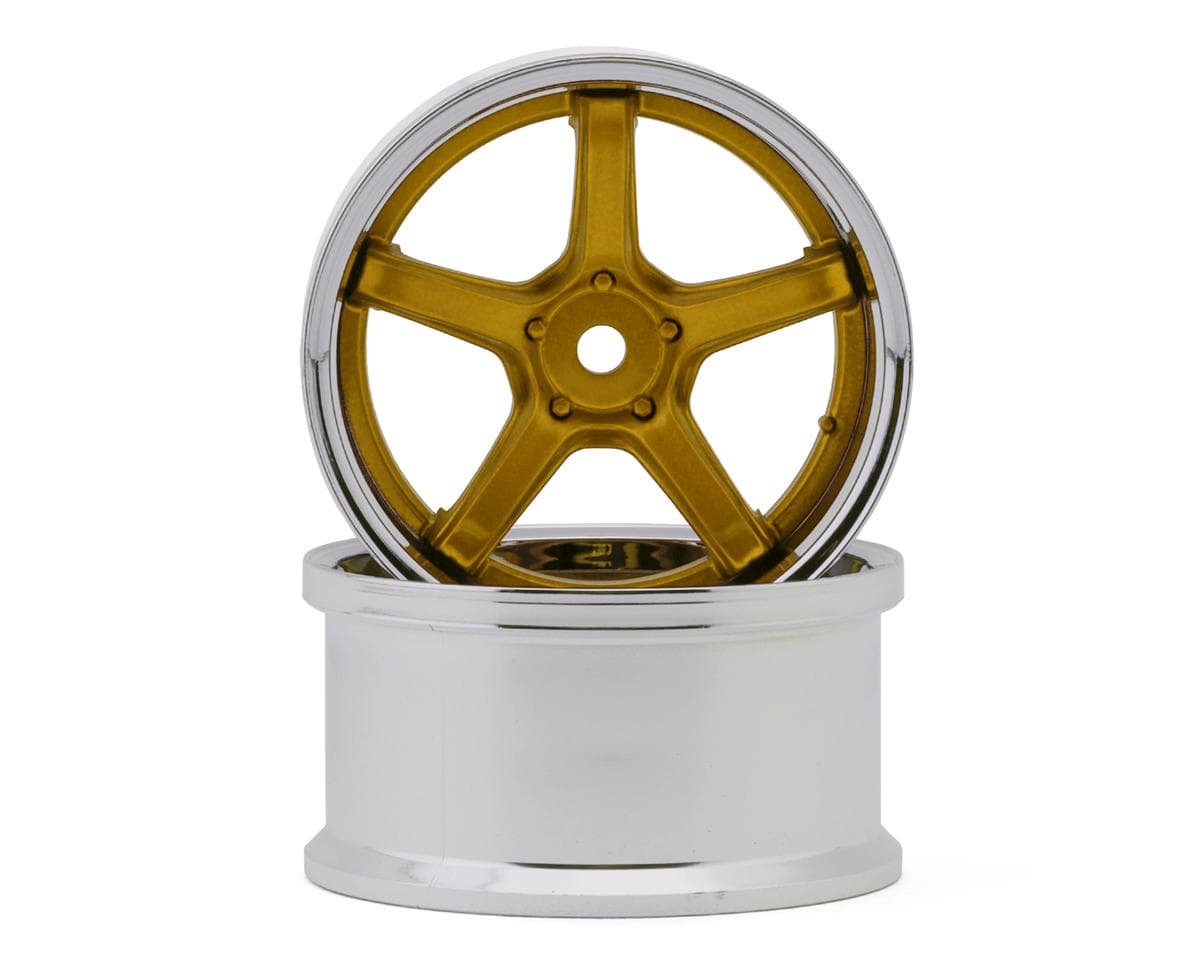 LAB Work Emotion T5R 1/10 2-Piece Concave Drift Wheels (Candy Gold) (2) (6mm Offset) w/12mm Hex