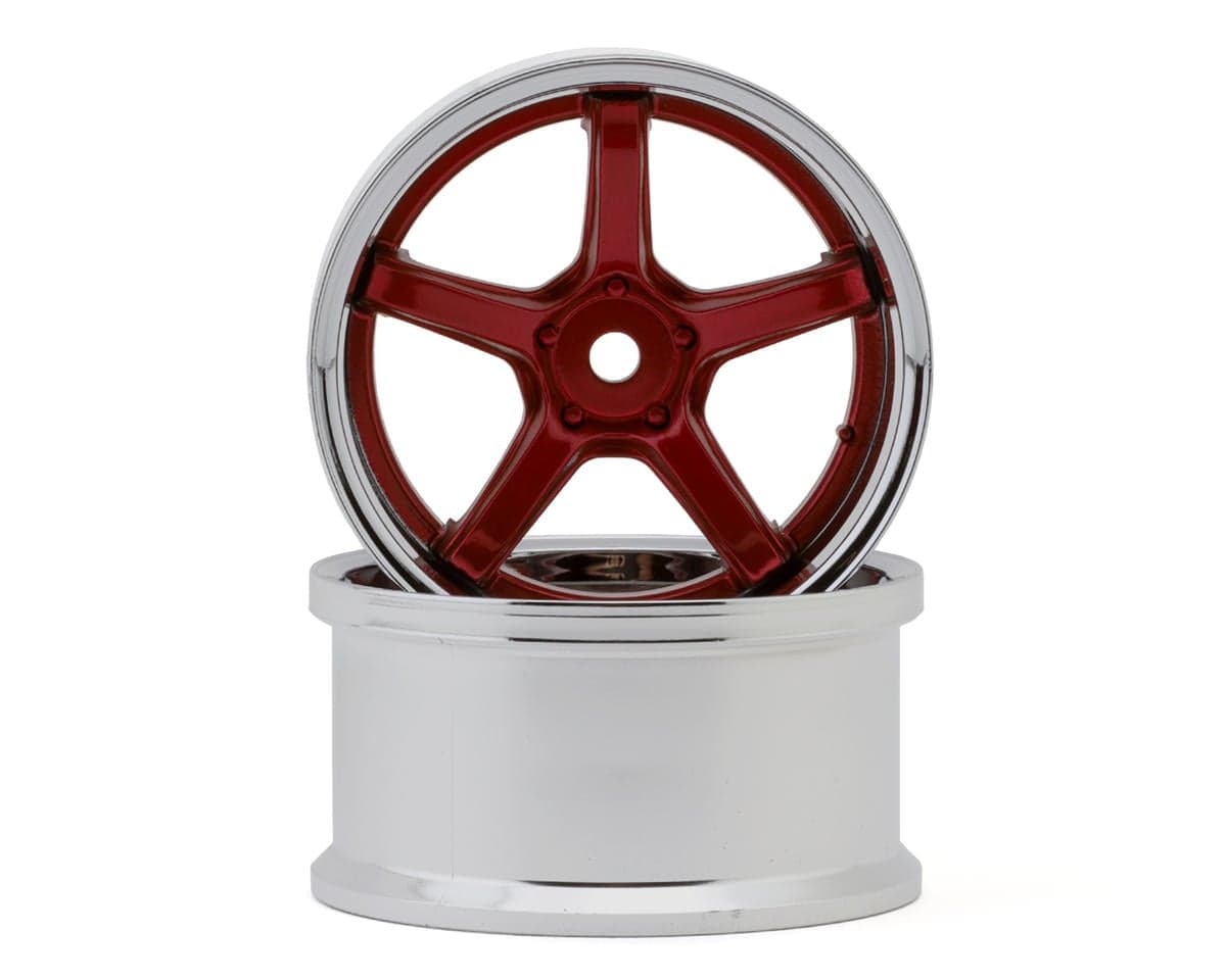 LAB Work Emotion T5R 1/10 2-Piece Concave Drift Wheels (Candy Red) (2) (6mm Offset) w/12mm Hex