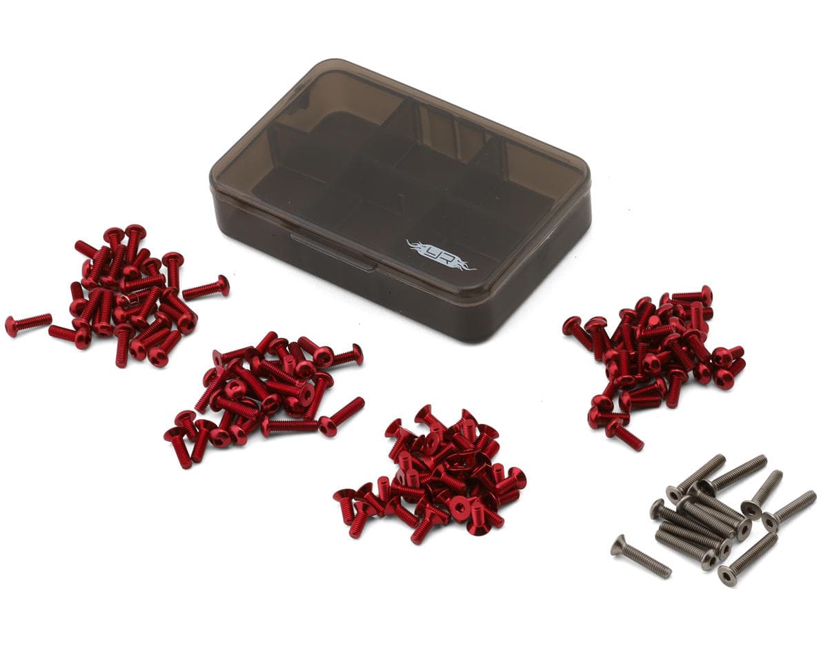 Yeah Racing Reve D RDX Assorted 7075 Aluminum & Titanium Screw Set (Red) w/Container
