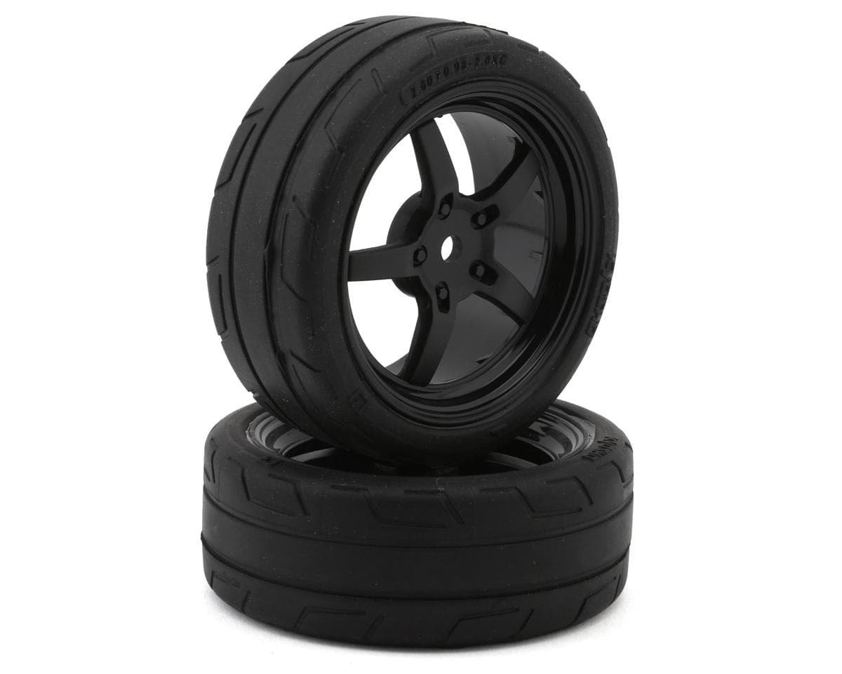 Kyosho Fazer Pre-Mounted TC Tires w/5-Spoke Racing Wheels (Black) (2) w/12mm Hex