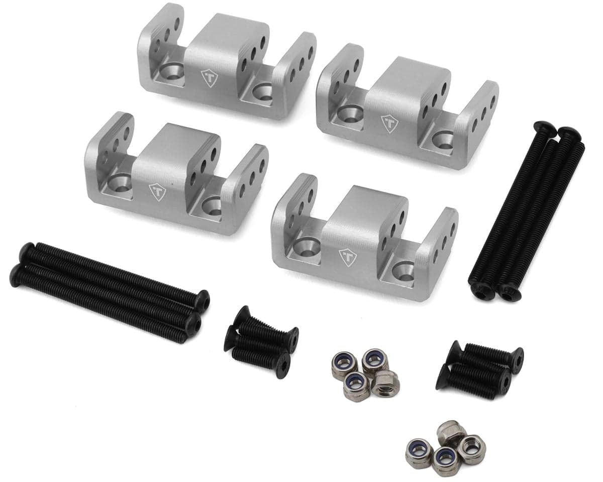 Treal Hobby Losi LMT 2.0 7075 Aluminum Dual Lower Shock Mounts Set (Silver)