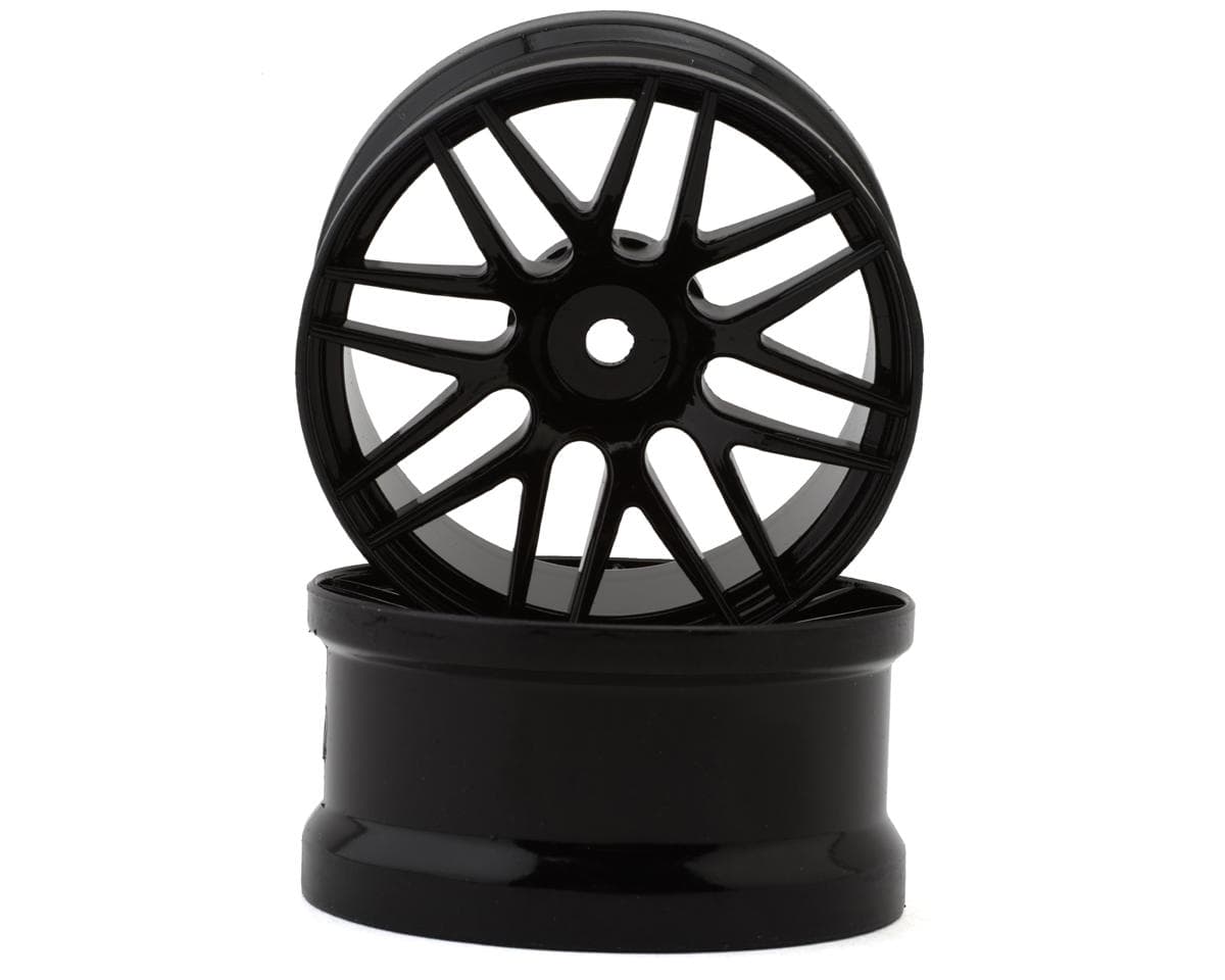 Sideways RC 1/10 R2 Multi-Spoke Nylon Drift Wheels (Black) (2) (6mm Offset) w/12mm Hex