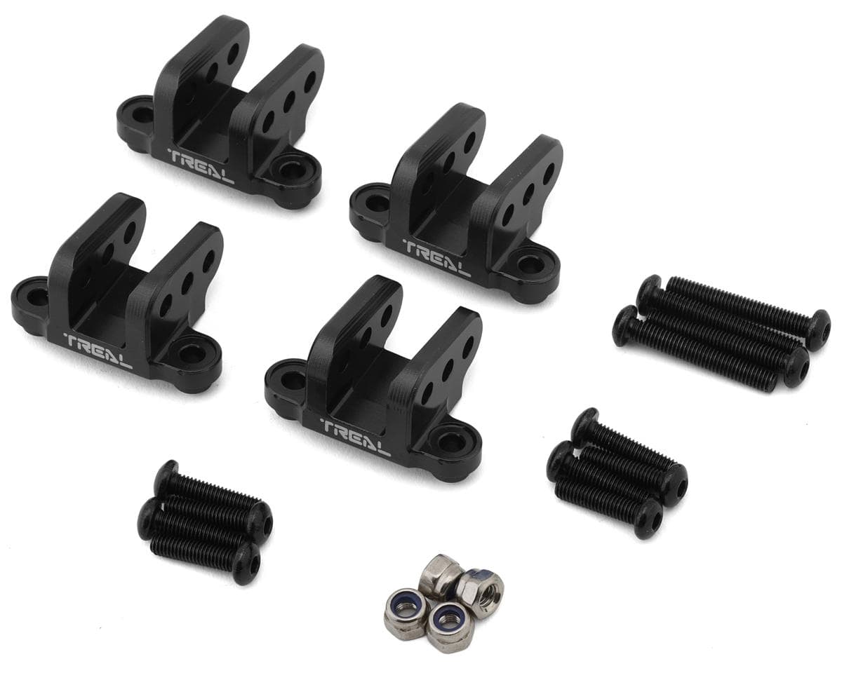 Treal Hobby Losi LMT 1.0 7075 Aluminum Lower Shock Mounts (Black) (4)