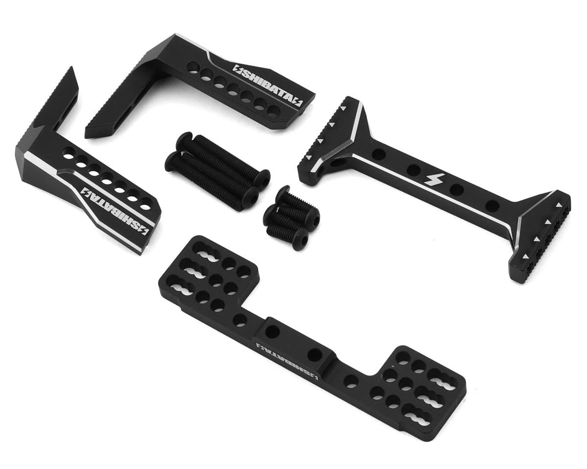 Shibata GRK5-R Aluminum Height Adjustable Rear Shock Tower Set (Black)