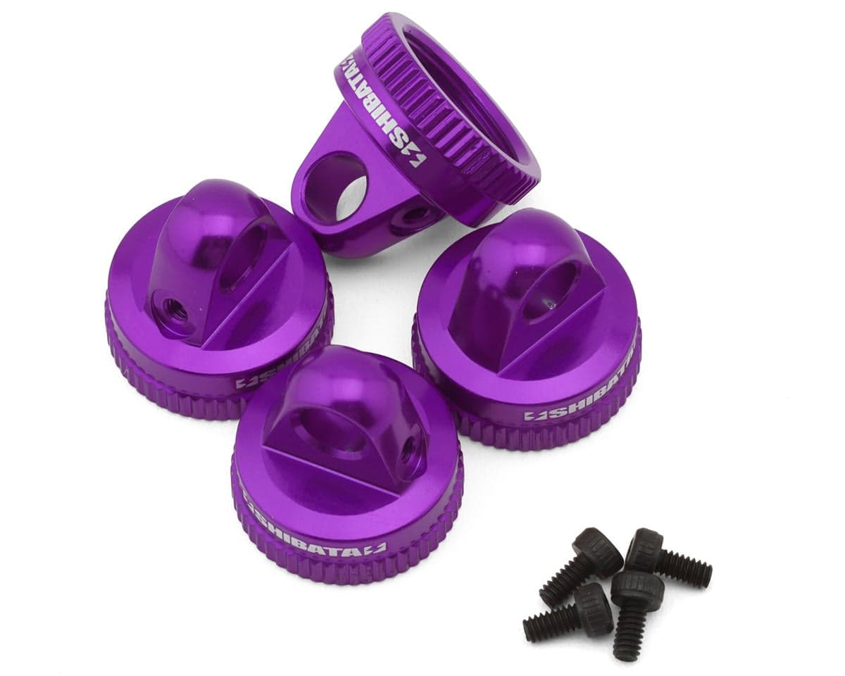 Shibata GRK5-R Aluminum Shock Caps (Purple) (4)