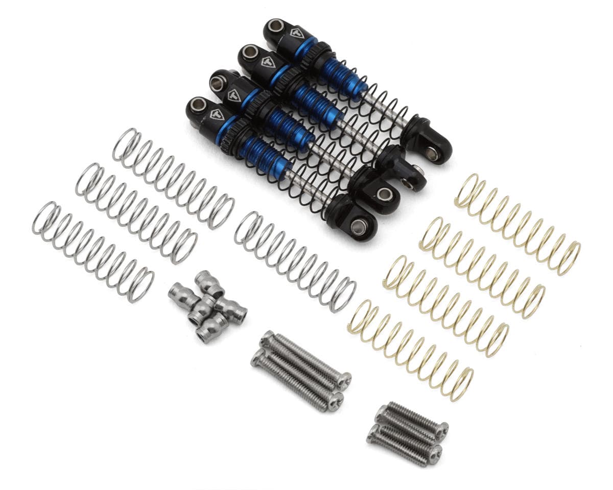 Treal Hobby Axial SCX30 26mm Aluminum Threaded Shocks (Blue) (4)