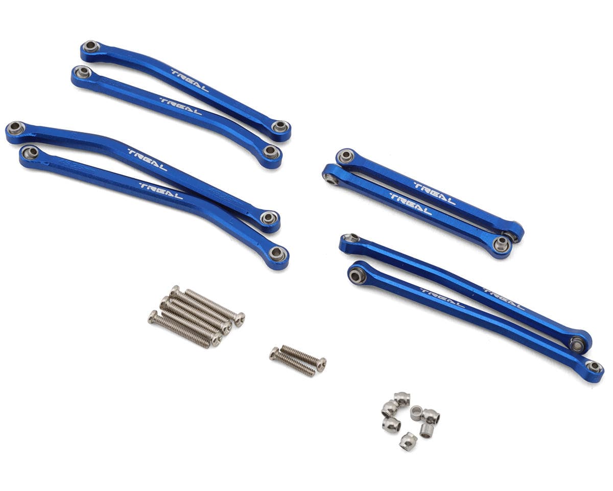 Treal Hobby Axial SCX30 Aluminum High Clearance Suspension Links Set (Blue)