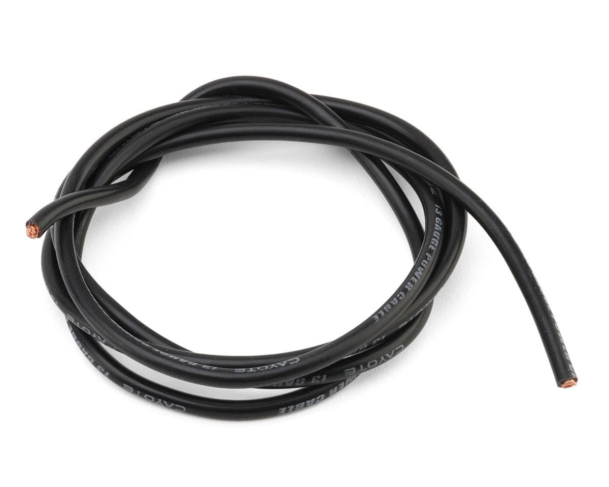 Cayote Thin-Wall Silicone Wire (Black) (1 Meter) (13AWG)
