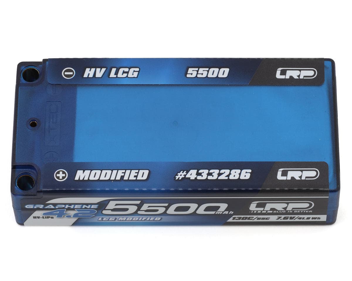 LRP LCG 2S Modified Graphene-4.2 Shorty LiHV Battery 130C (7.6V/5500mAh) (BRCA/EFRA Approved) w/5mm Bullets