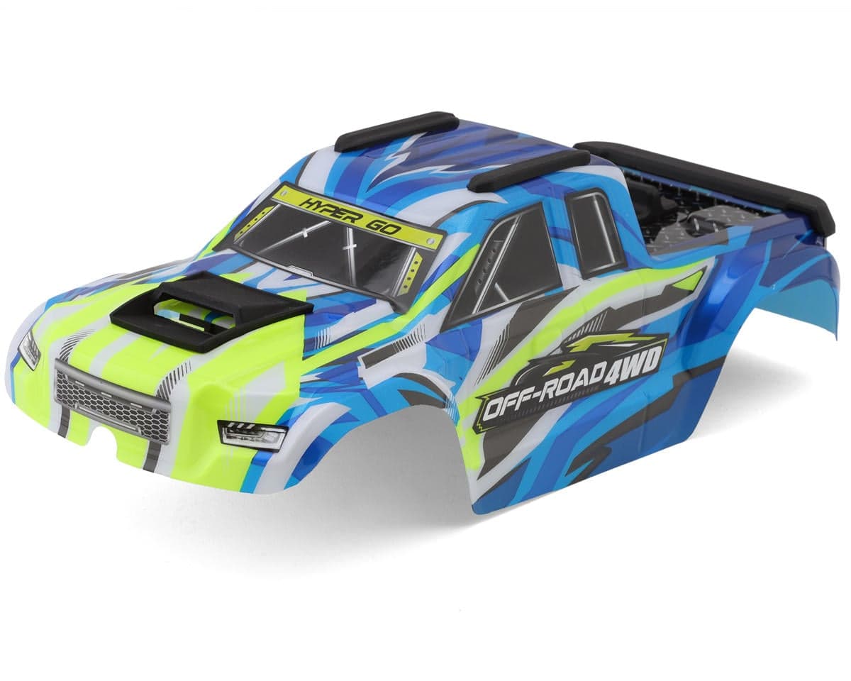 MJX HYPER GO 14208 Pre-Painted Body Set (Blue/Green) w/Clipless Body Mounts