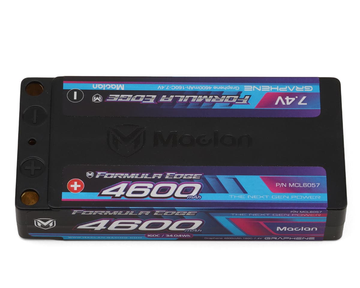 Maclan Formula Edge 2S 160C Shorty LiPo Battery (7.4V/4600mAh) w/5mm Bullets